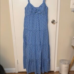 Lilly Pulitzer Blue and White Gingham Maxi Dress